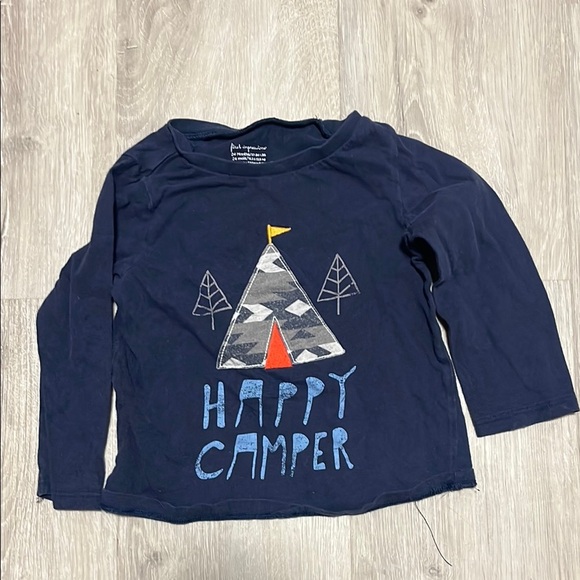Happy Camper Kids Shirt - Navy Blue - Picture 1 of 1